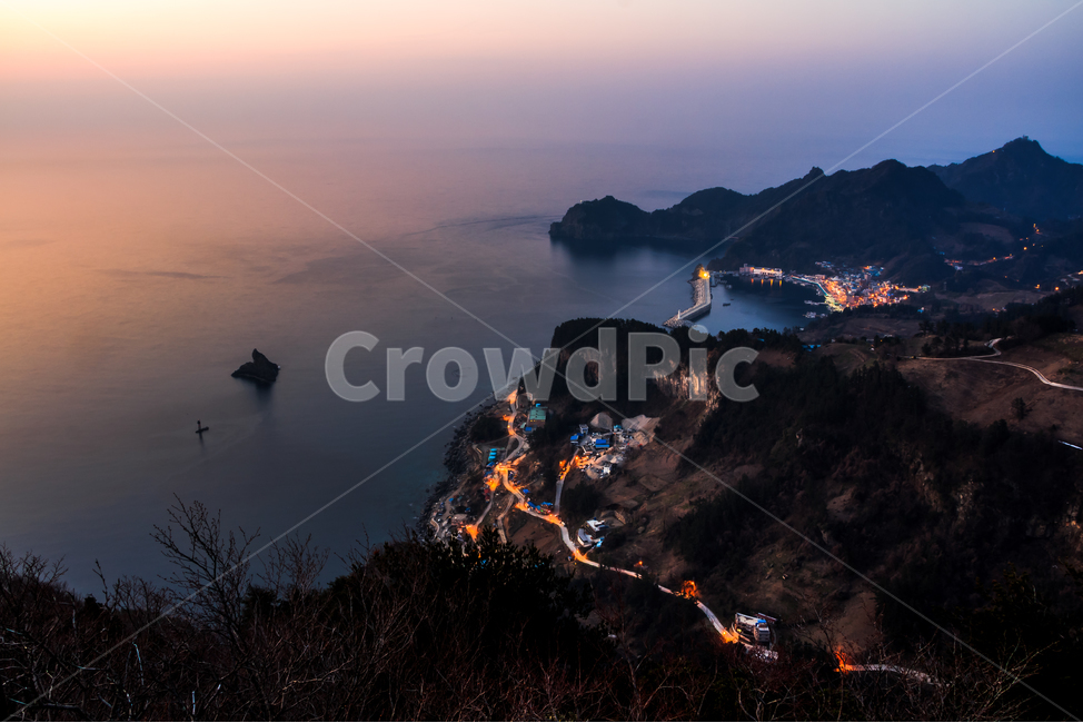 울릉도,저동항,여명,동해,바다,내수전전망대,전망대,새벽,자연,풍경,nature,landscape,야경,밤,nightscape,night,outdoors,옥외,promontory,곶