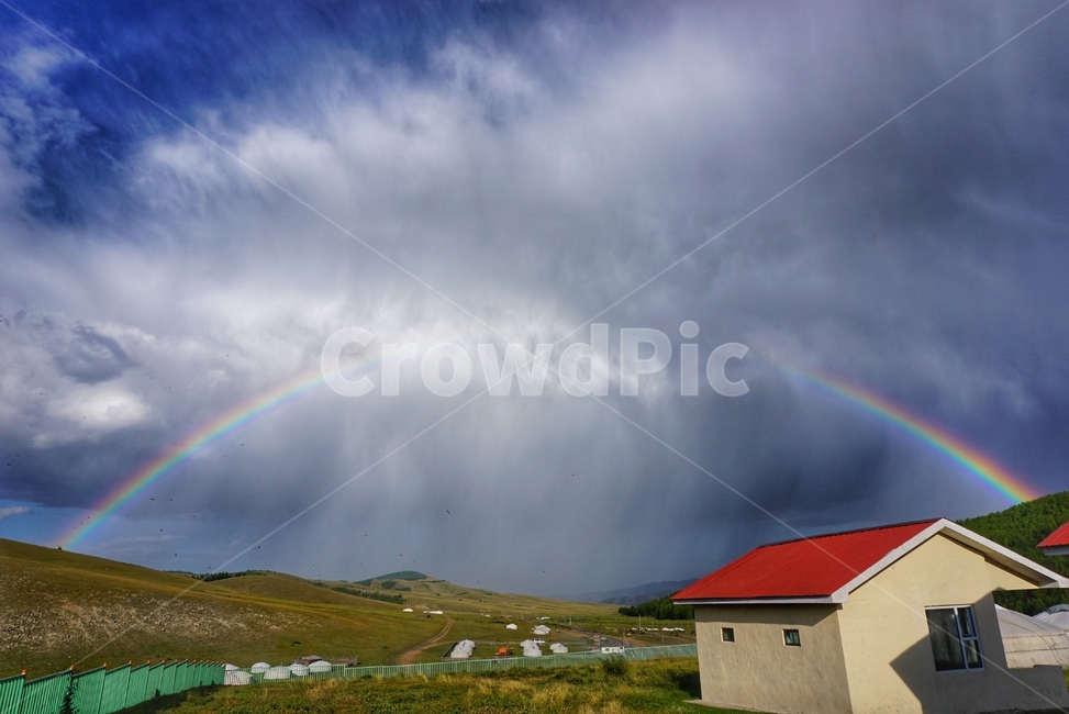 nature,자연,mongolia,몽골,풍경,하늘,building,건물,무지개,rainbow