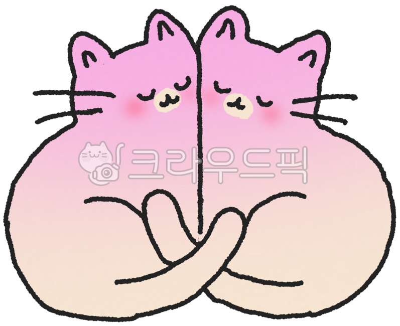 Cat,cat character,pink cat,hug,cat hug,cute cat,expression of love,emotional character,cat illustration,animal character,cute pose,comforting image,warm picture,cat sticker,hand-drawn feeling,cat couple,gradient character,emotional illust