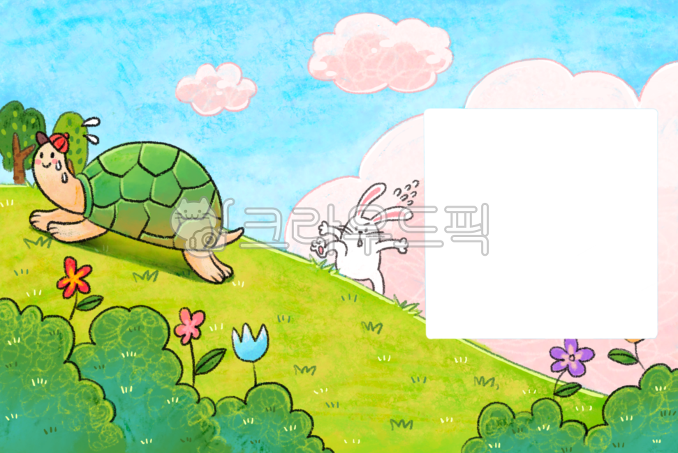 fairy tale illustration,turtle,Fairytale,Timetable making board,rabbit,illustration,tight