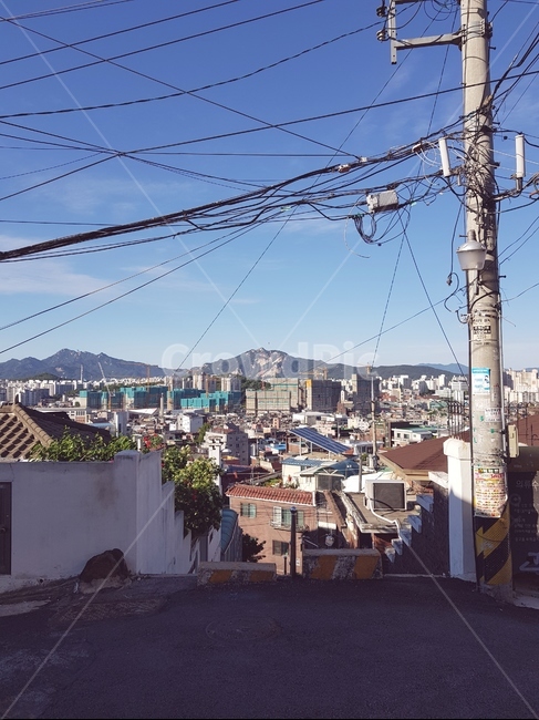 달동네,산동네,추억,전봇대,골목길,감성,전통