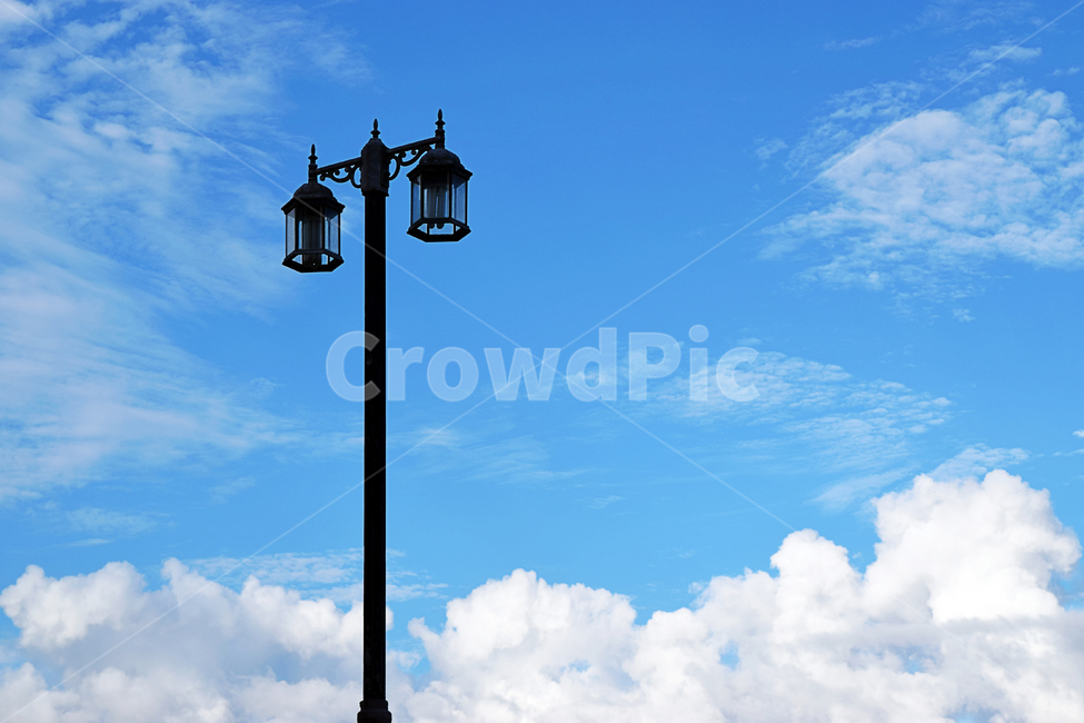 가로등,하늘,구름,파랑,전등,풍경,감성,등,자연,lamppost,램프포스트