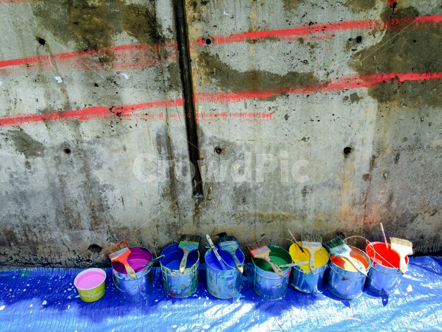 페인트,벽,아트,벽화,paint,art,wall,color,rainbow,red,orage,yellow,green,blue,purple,pink,색,물감,예술,art