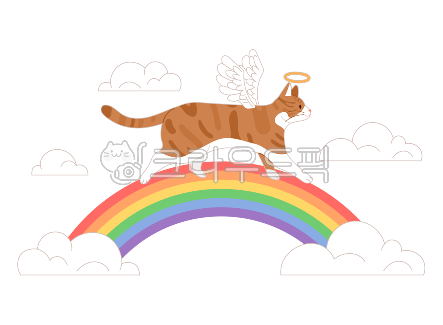 death,concept,png,rainbow bridge,angel,crossing,heaven,cloud,running,rainbow,Pets,afterlife,left,walking,cat,illustration,wing,pet,farewell