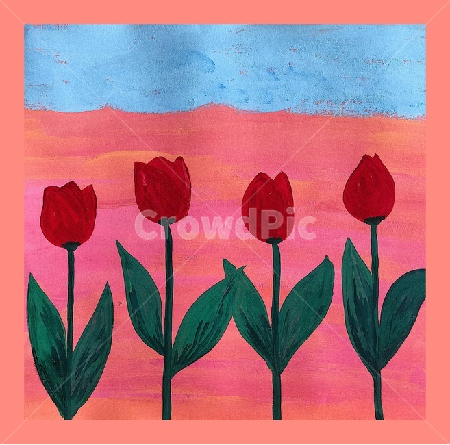 튤립,tulip,일러스트,꽃그림,꽃