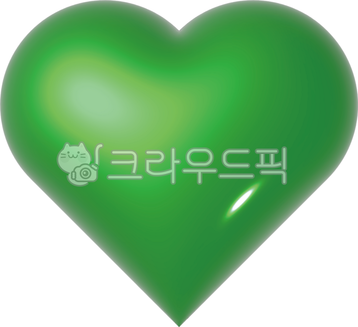 하트,초록색,초록색하트,입체하트,3d,유광하트