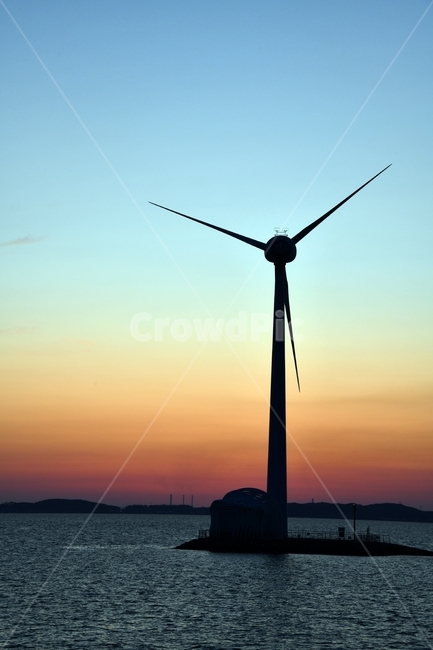 탄도항,풍력발전기,석양,노을,훙경,바다,에너지산업,energy industry,machine,기계,motor,모터,engine,엔진