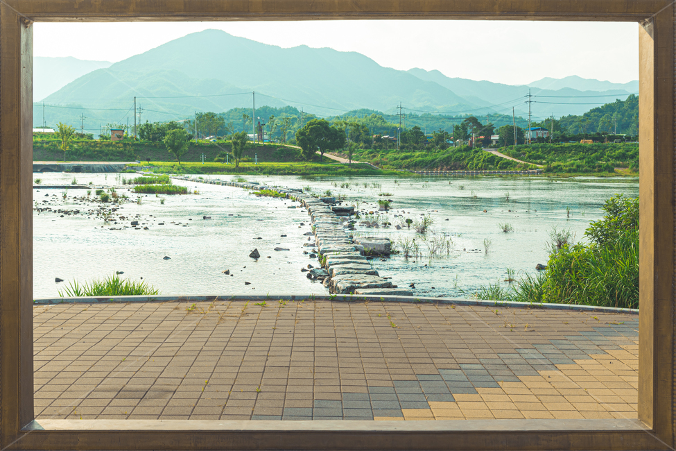 하천,징검다리,동네하천,액자,액자속풍경,시골,마을,풍경,landscape,country,rural,town