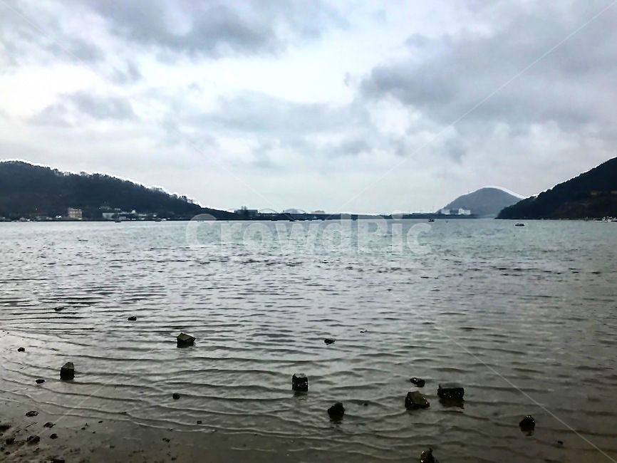 바다,흐린날씨,겨울,섬,바닷가