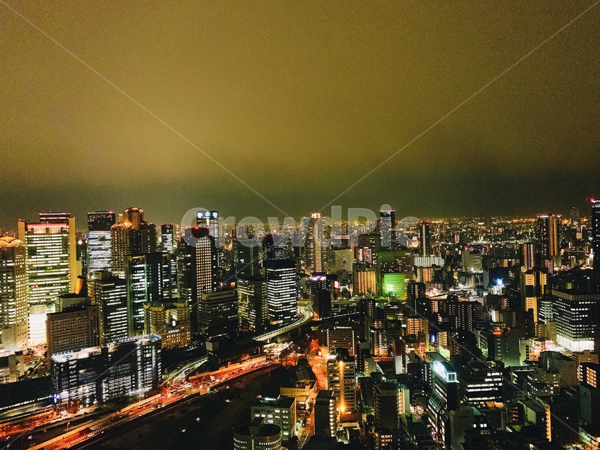 오사카,야경,도심,고층빌딩,우메다공중정원,일본