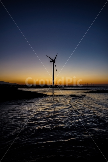 제주도,저녁,노을,석양,풍차,바다,실루엣,그림자,silhouette,shadow,산업,industry,industrial,에너지산업,energy industry,machine,기계,engine,엔진,motor,모터