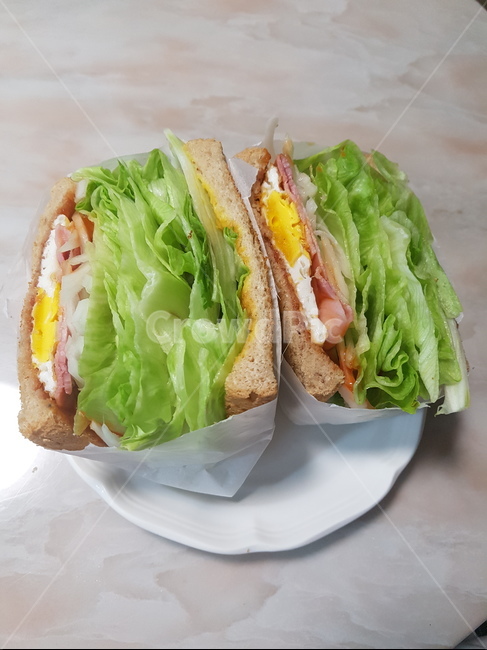 샌드위치,음식,빵,채소,계란