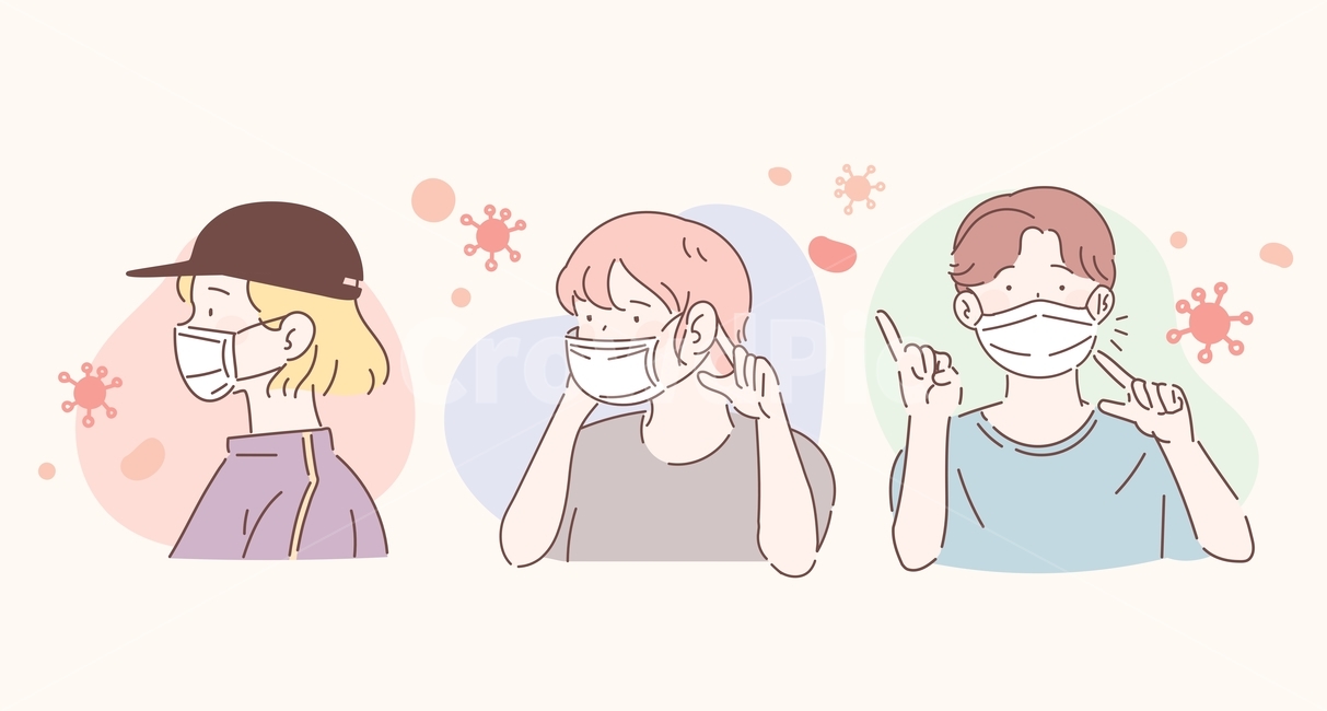 Wearing,covid,infection,promise,cold,virus,cute,character,Several people,writing,vector,man,written,female,corona,write,prevention,mask,Wuhan pneumonia,Epidemic,Character,hand drawing,Medical treatment,health,people,flu,face,person,illustration,design sou