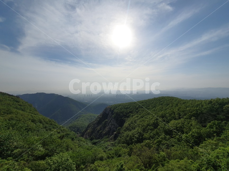 하늘,태양,산,배경,구름