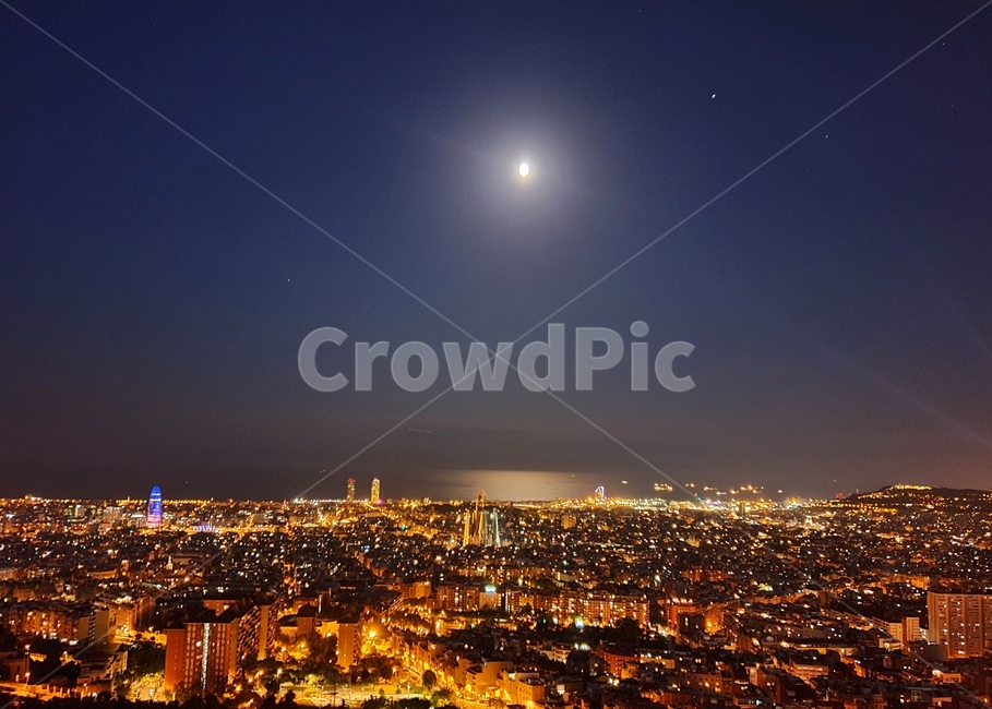 바르셀로나,벙커,야경,달빛,풍경,barcellona,bunker,nightview,moonlight,landscape