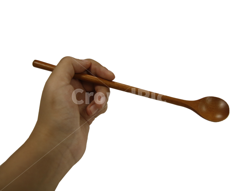 숟가락,스푼,손,쥐고있는,나무스푼