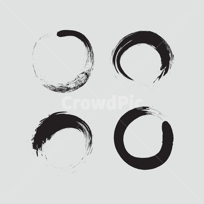 잉크,물감,원,동그라미,벡터,일러스트,디자인소스,동양,붓,검정,검은,먹