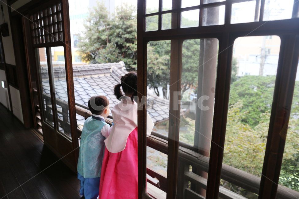 한복,분위기,한옥,한국,느낌,어린이,남매