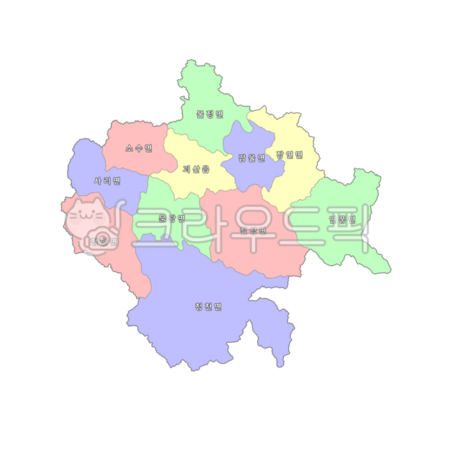충청도,충청북도,괴산군,대한민국,우리나라,한국,행정구역,도,시,군,읍,면,동,지도,행정구역지도,4색지도,파란색,노란색,빨간색,초록색,map