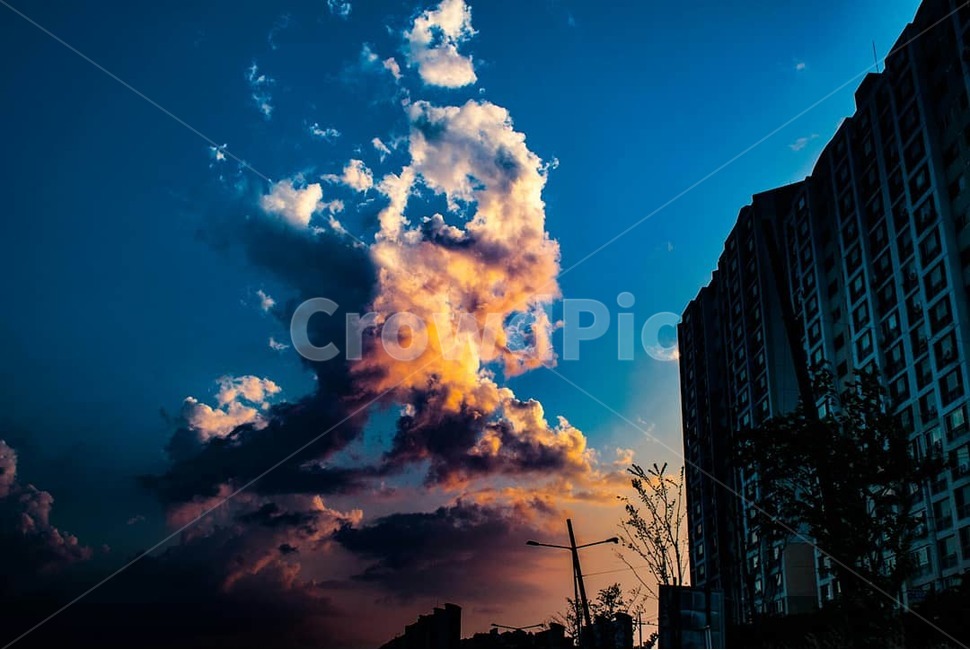 노을,구름,도시,노을진구름,하늘,주황색하늘,sky,풍경