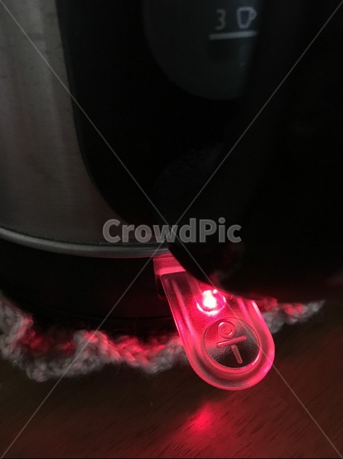 전기포트,빨강,불,전기불켜짐,빨강불