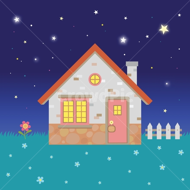 집,밤,별,홈,건물,house,home,하늘,밤하늘,꽃,잔디,울타리,배경,일러스트,귀여운,그래픽,vector,illustration,design,graphic,그래픽,일러스트레이션,graphic,illustration