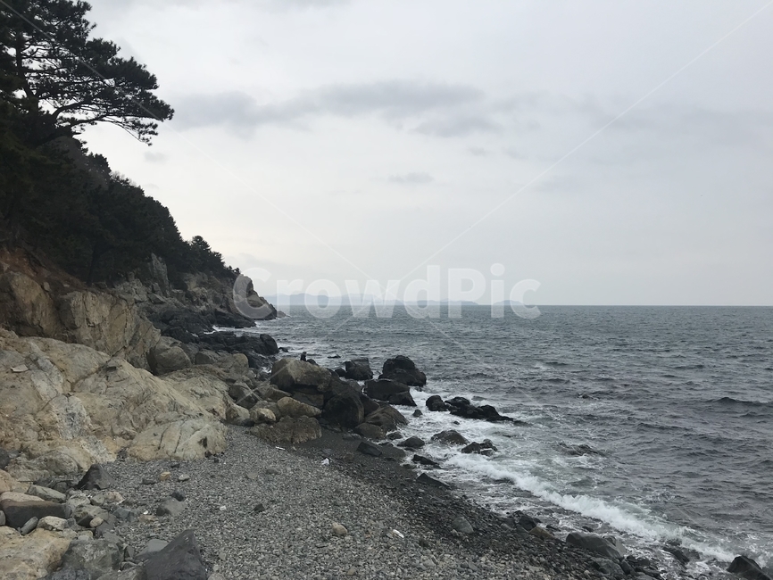 바다,산,바위,나무,파도,자연,풍경,sea,mountains,rocks,trees,waves,nature,scenery