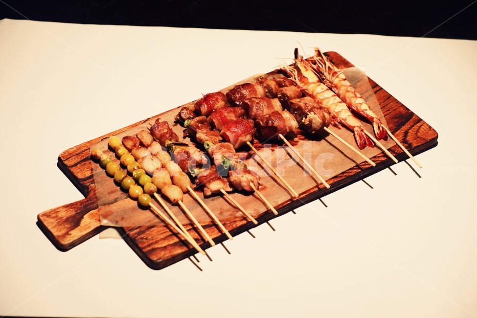 새우,베이컨,은행,꼬치모음,야채곁들임,음식,식재료,요리,food,cook,meal,dishes,food reserves