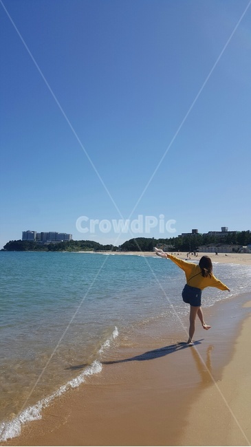 바닷가,바다,뒷모습,해변,여행