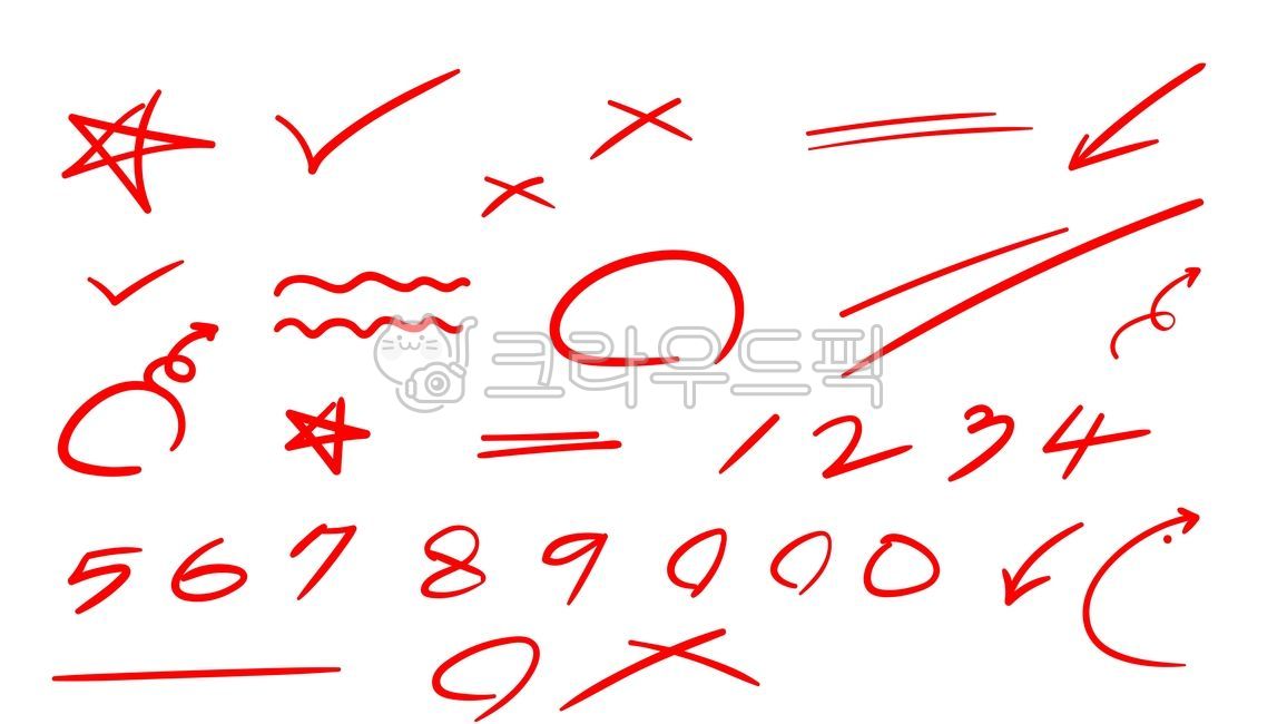 text, 텍스트, 채점, check, 낙서, 사진,이미지,일러스트,캘리그라피 - Nhyojin717작가