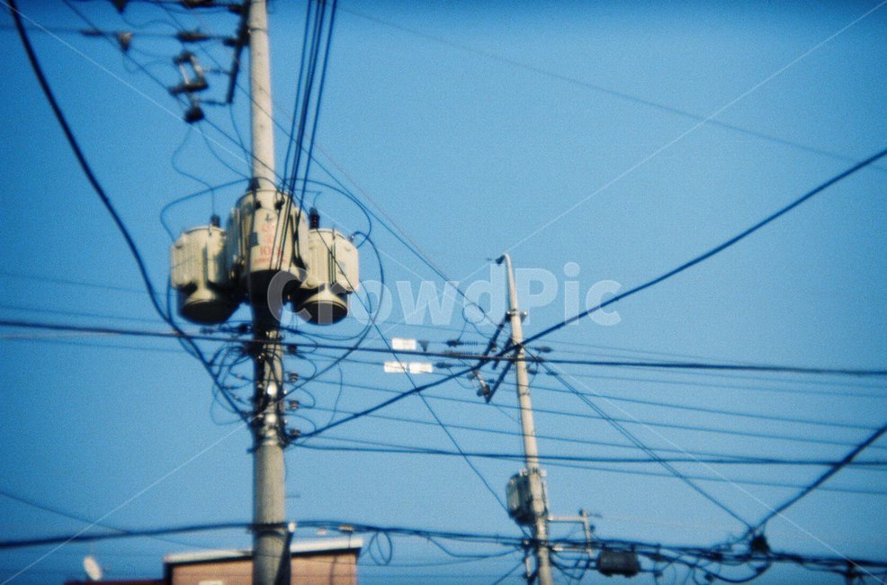 전신주,전깃줄,하늘,골목길,서울,케이블,전력선