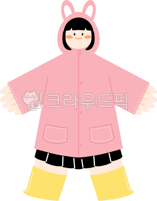 cute,character,girl in raincoat,raincoat,rain boots,boots,rabbit raincoat,raincoat,girl,cute girl,rainy season,rainy season fashion