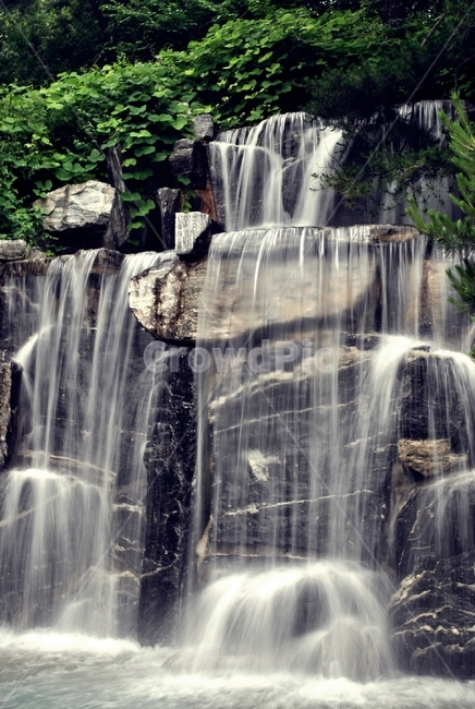 폭포,연못,슬로우,정원,바위,waterfall,pond,slow,garden,rock,자연,풍경,nature,landscape,river,강,water,물,outdoors,옥외