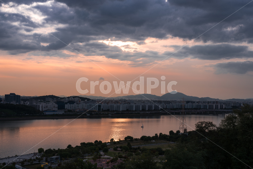 nature,자연,outdoors,옥외,view,한강,해질녘,노을,하늘,sunset