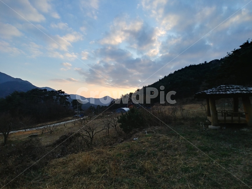 자연,하늘,노을,산,시골,산속,옥외,나무,정자,nature,outdoors,자연,풍경,nature,landscape