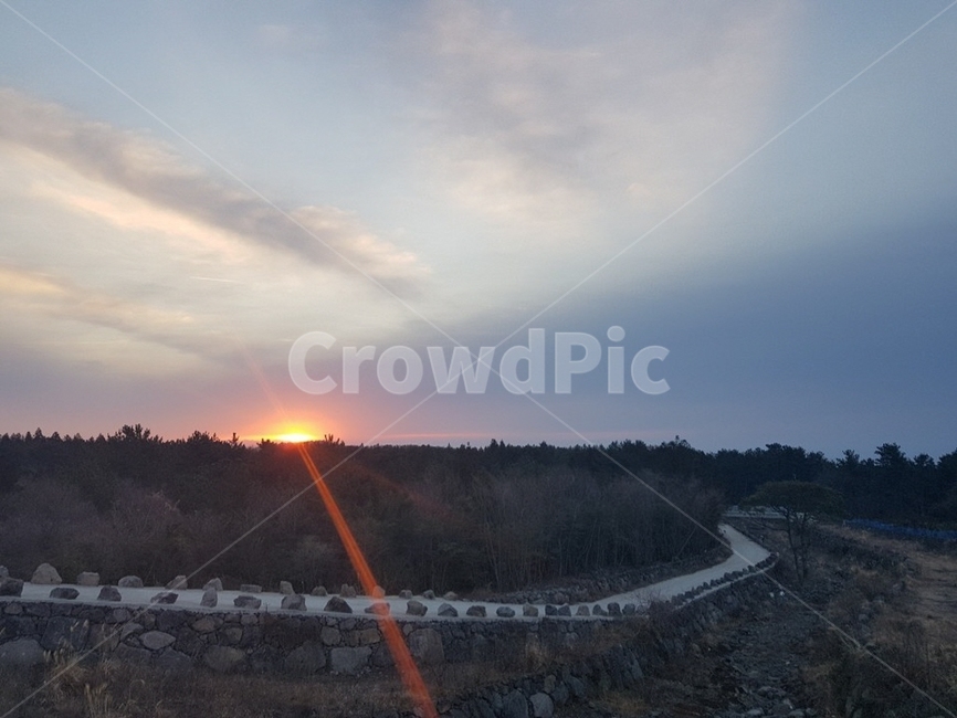 제주도,서귀포,하늘,구름,일출