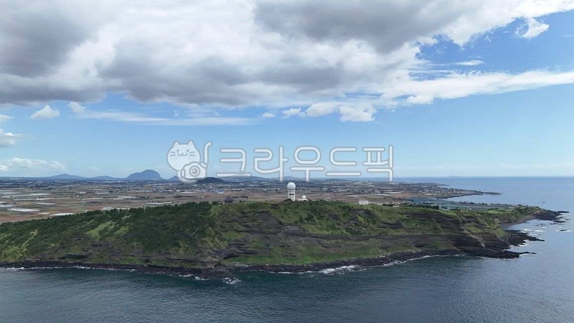 Jeju,Suwolbong,drone,scenery,geological trail