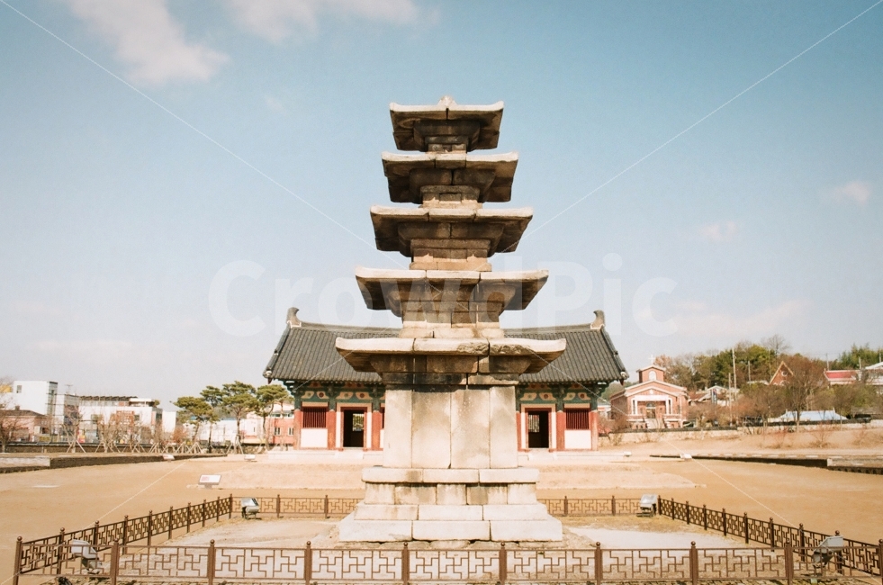 Jeongnimsa Temple Site,film photography,Jeongnimsa Temple Fivestory Stone Pagoda,stone pagoda,Jeongnimsaji 5story stone pagoda,Buyeo Jeongnimsa Temple Site,grant,film camera