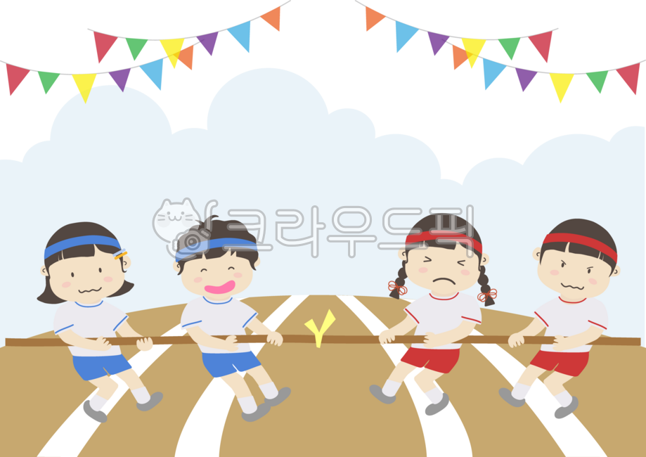 Sports day,tug-of-war,children,fall sports day,sports competition,exercise,garland,red team,blue team