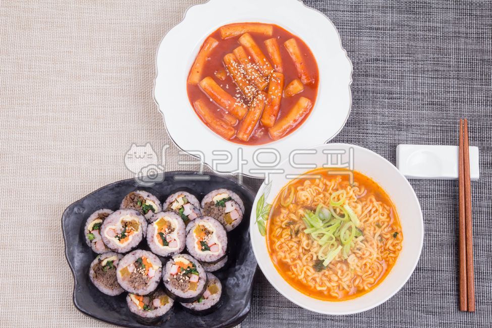 떡볶이, 김밥, 라면, 고춧가루, 맵다, 사진,이미지,일러스트,캘리그라피 - 베키v작가