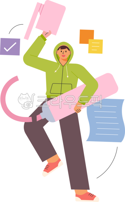 cute,simple,simple,illustration,school supplies,stationery,office supplies,student,education,people,huge,objects,concept,big,large,hold,liner,highlighter