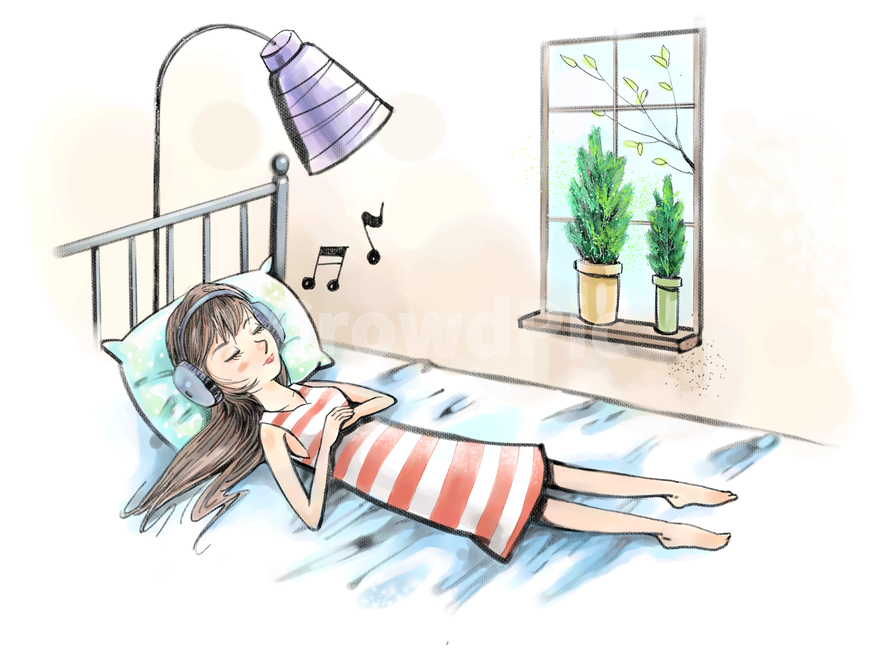 여성,여자,숙녀,레이디,아가씨,캐리어우먼,뷰티,세련,아름다움,아름답다,라이프스타일,라이프,스타일,생활,여성생활,여성미,미용,건강,꾸밈,몸매,다이어트,스토리텔링,매력,미인,미녀,삶,예쁜,젊은,관리,당당한,캐릭터,사람,휴먼,인간,인물,동작,감정,표정,표현,행동,느낌,상황,상황그림,상황컷,예쁜그림,페인터,회화,일러스트,일러스트레이션,핸드드로잉,드로잉,아트,만화,클립,클립아트,아트클립,삽화,그래픽,수채화,유화,파스텔,낮잠,잠,휴식,음악,청취,헤드폰,감상,음악감상,힐링,사색,명상,침대,침실,편함,편안함,평화로움,꿈,소녀,안락,조명,창문,화분,그래픽,일러스트레이션,graphic,illustration