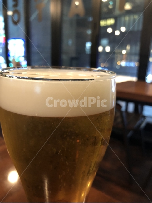 한국,도시,맥주,밤,잔,맥주잔,술,주류,alcohol