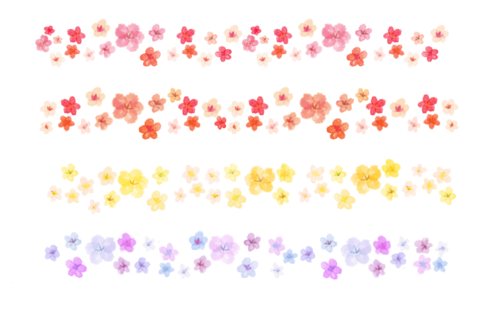 꽃,봄,마스킹테이프,띠지,스티커,스템프,일러스트,누끼,손그림,패턴,pattern,누끼,remove background
