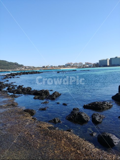 제주도,바다,섬,현무암,갯바위,화산섬,하늘,바닷물,자연