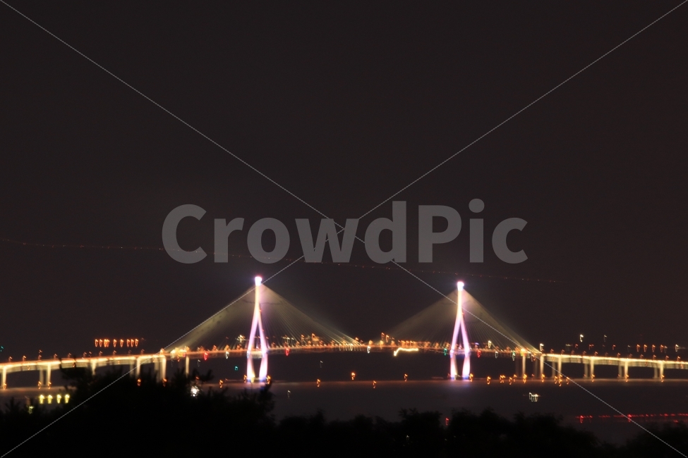 인천야경,송도,연수구,청량산에서,인천대교,도시,풍경,city,landscape,야경,밤,nightscape,night,light,빛,laser,원자 램프