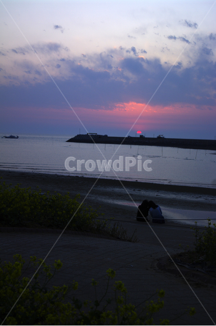 하늘,석양,노을,일몰,구름,빛,풍경,바다,sunset,안면도,꽃지해변,자연,풍경,nature,landscape,outdoors,옥외