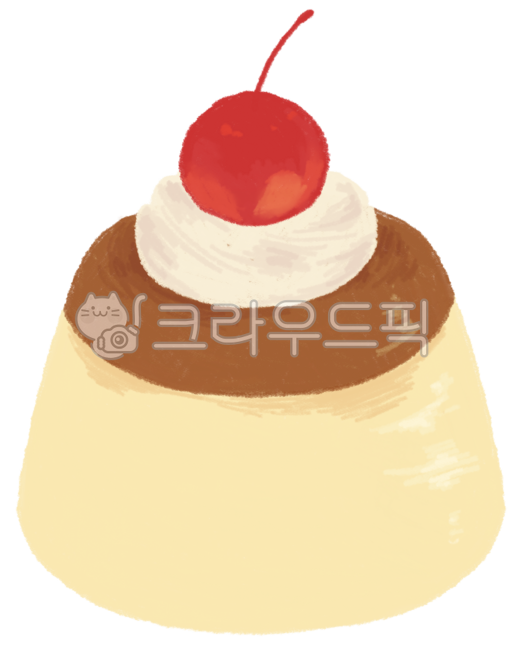 푸딩,체리푸딩,귀여운푸딩,디저트,과일푸딩,귀여운디저트,색연필일러스트