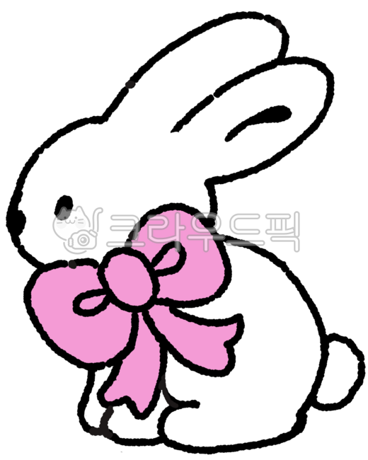Rabbit,ribbon,rabbit character,cute rabbit,ribbon rabbit,sitting rabbit,animal character,fancy illustration,hand-drawn style,cute animal,pink ribbon,white rabbit,emotional drawing,cute scene,children's drawing,animal element,illustrati