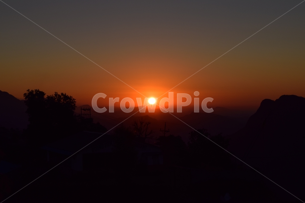 태양,일출,해,산,아침,네팔,히말라야,자연,풍경,nature,landscape,outdoors,옥외,sunset,일몰,dawn,새벽,red sky,붉은 하늘,sky,하늘,dusk,황혼